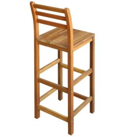 vidaXL Bar Chairs 2 pcs Solid Acacia Wood (Option: as picture)