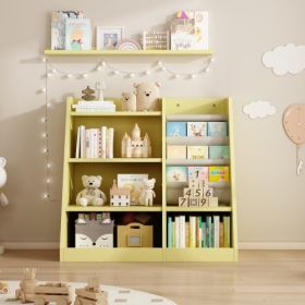 Wooden Toy Storage Organizer Cabinet (Color: Yellow)