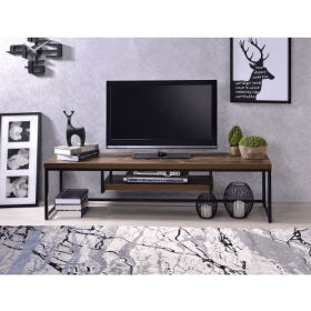 ACME Bob TV Stand In Weathered Oak Black (Option: Oak2)