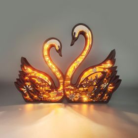 Swan Wooden Night Light;  A Symbol Of Love Exquisite Night Light (Style: LED LIGHT)