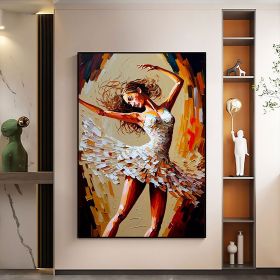 Hand Painted Oil Painting Abstract Dancer Oil Painting On Canvas Large Wall Art Original White Ballet Painting Boho Wall Decor Custom Painting Living (Style: 01, size: 150X220cm)