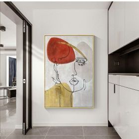 beige abstract oli painting Ladies abstract painting Gold abstract art line abstract painting living room painting minimalist abstract painting (Style: 01, size: 70x100cm)