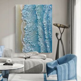 3D Ocean Beach Oil Painting Large Coastal Painting On Canvas Seascape Painting Sea Sky Painting Blue Waves Texture Modern Home Decor (Style: 01, size: 120x160cm)