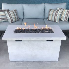 25" H x 42" W Fiber Reinforced Concrete Propane Outdoor Fire Pit Table (Color: as Pic)