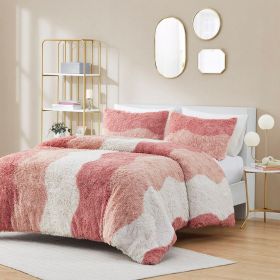 Ombre Shaggy Faux Fur Comforter Set (Color: as Pic)