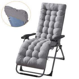 67x22in Chaise Lounger Cushion Recliner Rocking Chair Sofa Mat Deck Chair Cushion (Color: Thicken Grey)