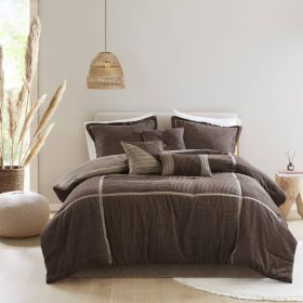 7 Piece Micro Corduroy Comforter Set (Color: as Pic)