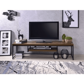 ACME Bob TV Stand In Weathered Oak Black (Option: Oak)