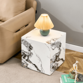 Elevate Your Living Space With This Modern MDF Coffee Table, Which Showcases Gray Textured Patterns. It Is Characterized By Stylish Design. (Color: White)